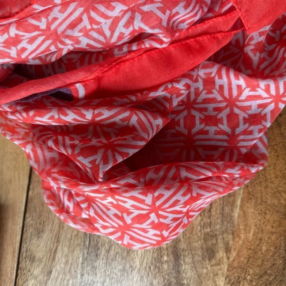 India Hicks Heritage Monogram Scarf Poppy Red Shawl Sarong